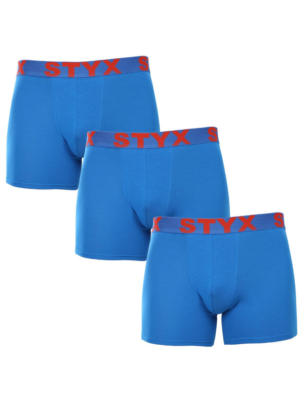 Styx Három darabos szett - férfi boxeralsó Styx long sportgumi kék