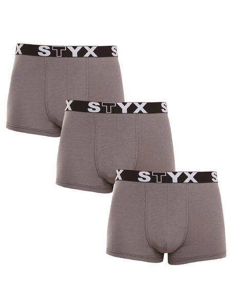 Styx Hármas szett - férfi boxeralsó Styx sport gumi sötétszürke