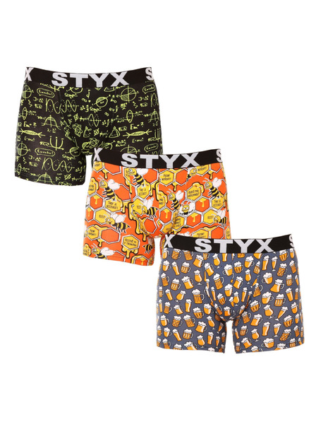 Styx Háromrészes szett - Styx férfi boxeralsó hosszú art sportgumi többszínű