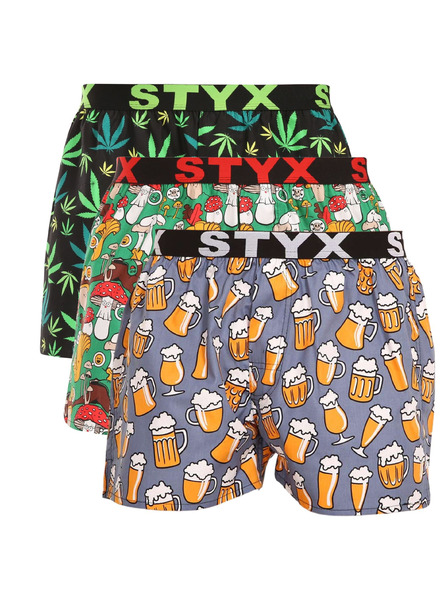 Styx Három darabos szett - férfi boxeralsó Styx art sportgumi többszínű