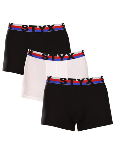 Styx Hármas szett - férfi boxeralsó Styx sport gumi többszínű trikolór