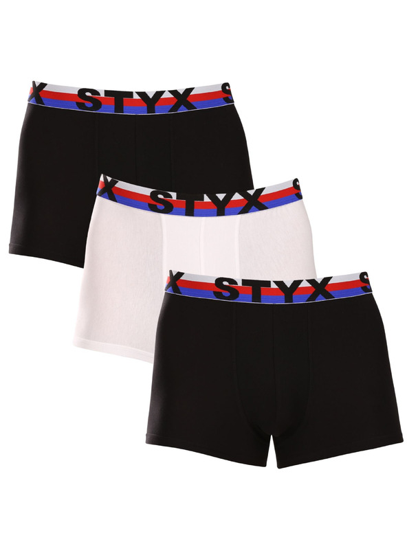 Styx Hármas szett - férfi boxeralsó Styx sport gumi többszínű trikolór