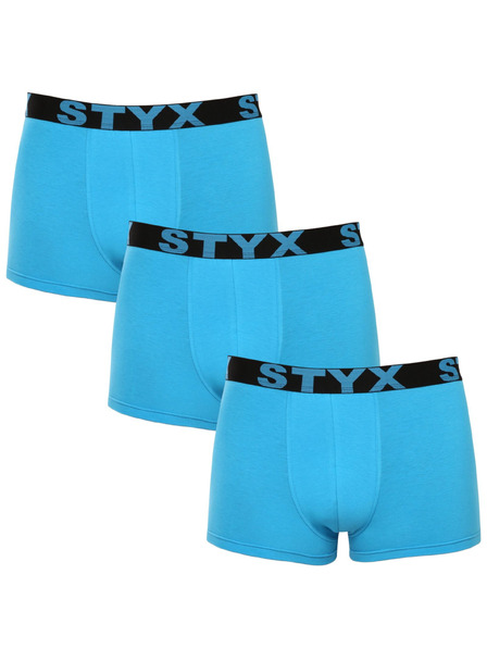 Styx Hármas szett - férfi boxeralsó Styx sport gumi világoskék