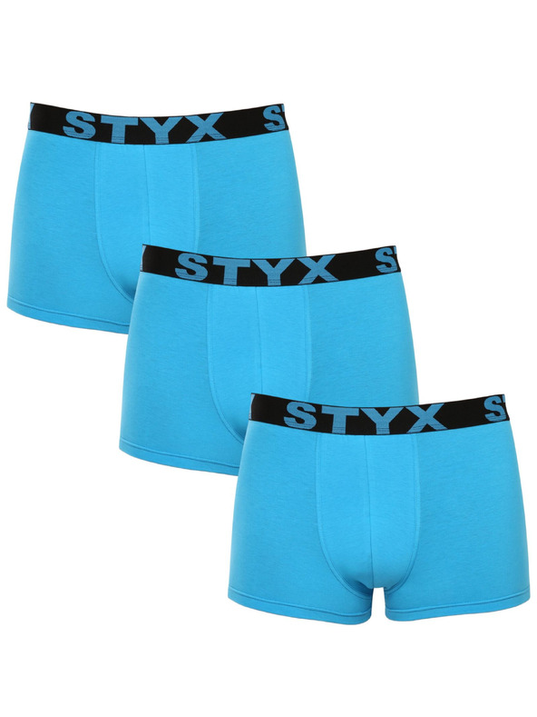 Styx Hármas szett - férfi boxeralsó Styx sport gumi világoskék