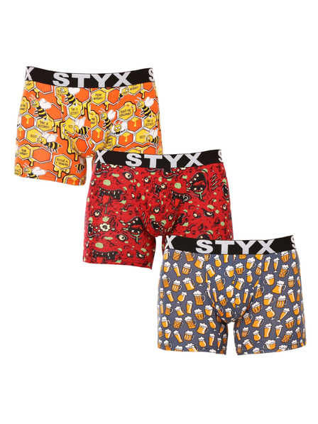 Styx Háromrészes szett - Styx férfi boxeralsó hosszú art sportgumi többszínű