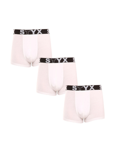 Styx Három darabos szett - férfi boxer Styx sportgumi fehér