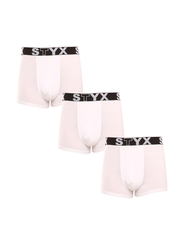 Styx Három darabos szett - férfi boxer Styx sportgumi fehér