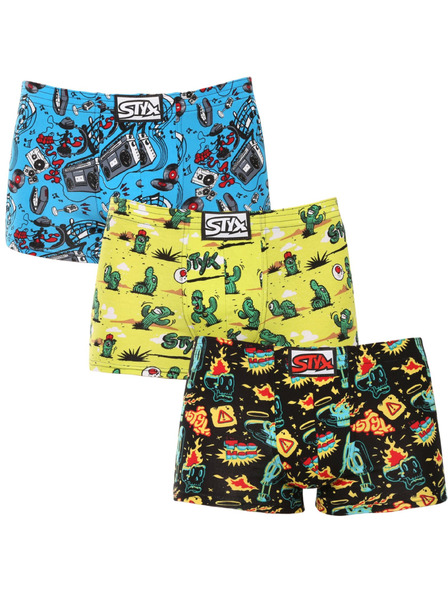 Styx Három darabos szett - férfi boxer Styx art klasszikus gumi többszínű