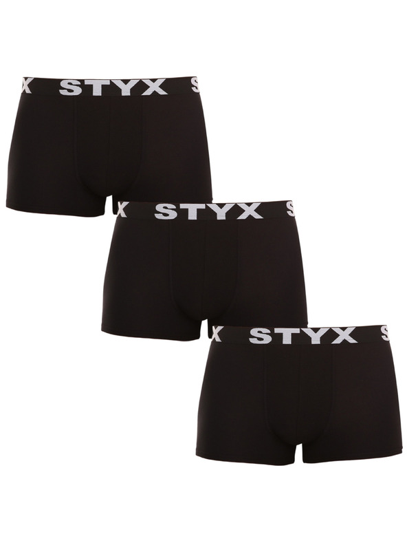 Styx Három darabos szett - férfi boxer Styx sportgumi nagyméretű fekete
