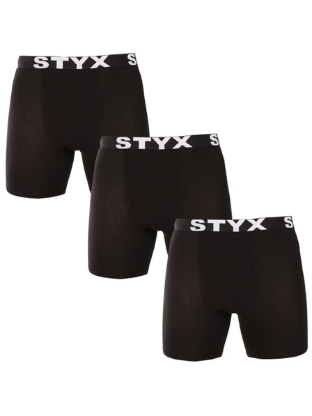 Styx Három darabos szett - férfi boxer Styx long sportgumi fekete