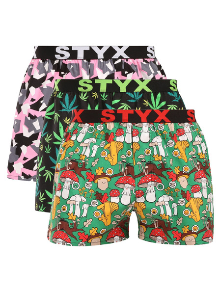 Styx Három darabos szett - férfi boxeralsó Styx art sportgumi többszínű