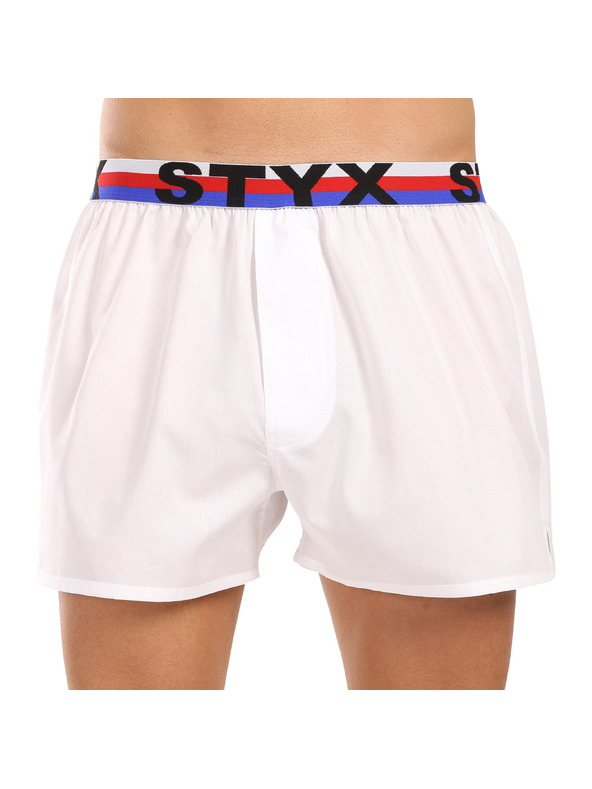 Styx Három darabos szett - férfi boxeralsó Styx sportgumi fehér trikolór