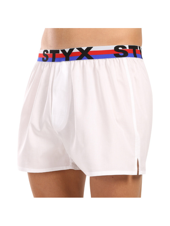 Styx Három darabos szett - férfi boxeralsó Styx sportgumi fehér trikolór