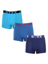 Styx Hármas szett - férfi boxeralsó Styx sport gumi kék