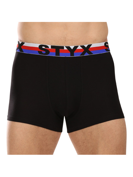 Styx Három darabos szett - férfi boxer Styx sportgumi fekete trikolór