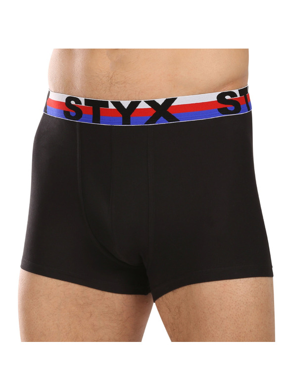 Styx Három darabos szett - férfi boxer Styx sportgumi fekete trikolór