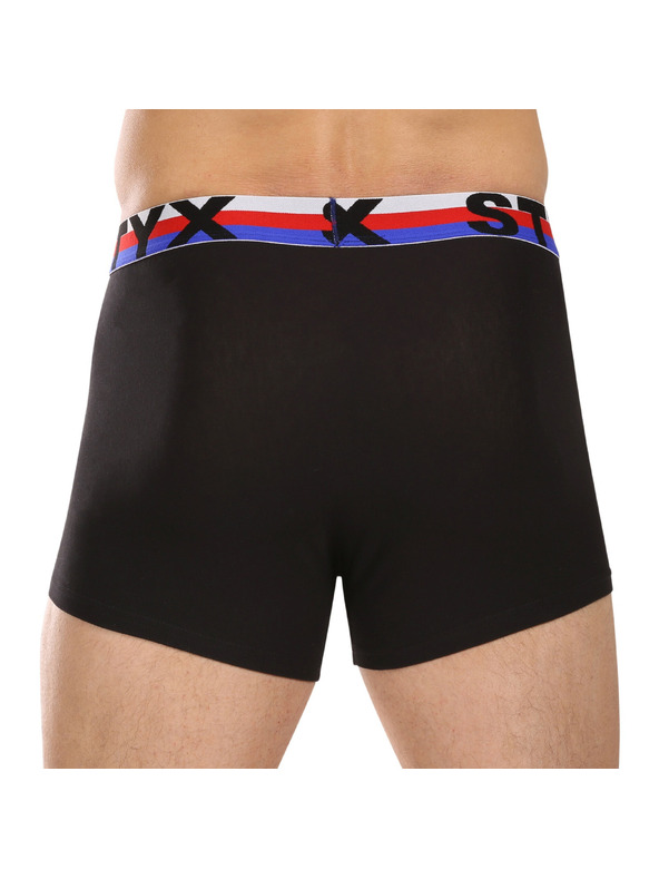 Styx Három darabos szett - férfi boxer Styx sportgumi fekete trikolór