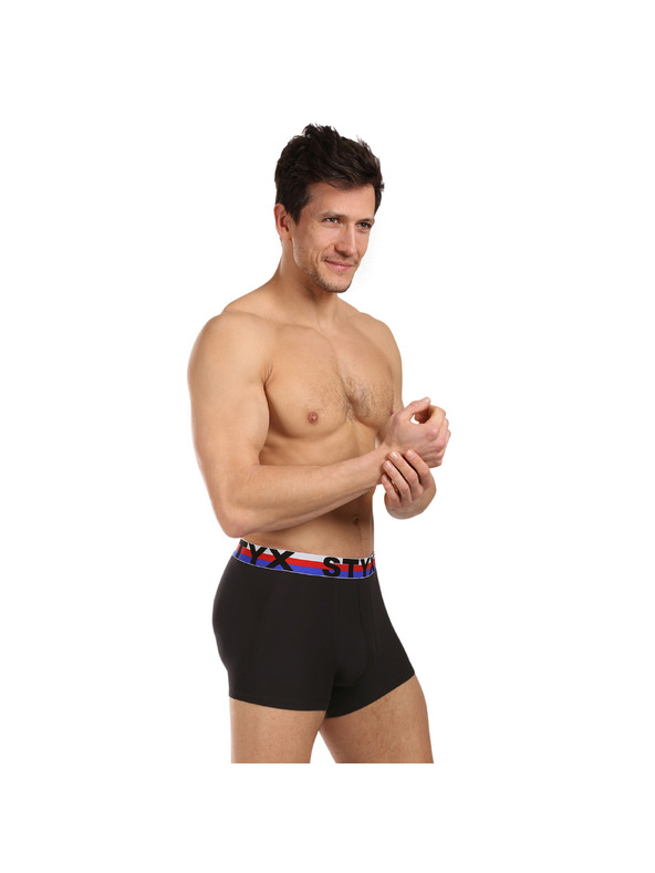 Styx Három darabos szett - férfi boxer Styx sportgumi fekete trikolór