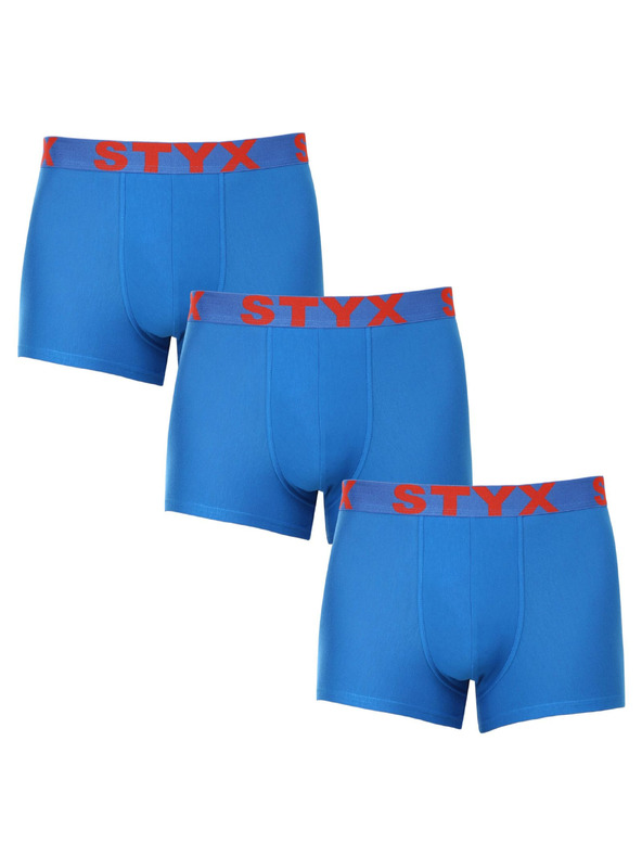 Styx Hármas szett - férfi boxeralsó Styx sport gumi kék