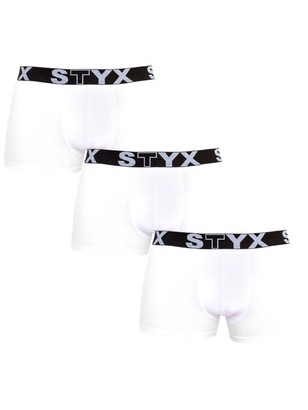 Styx Hármas csomag - férfi boxer Styx sportgumi nagyméret fehér