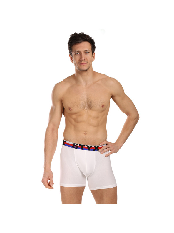 Styx Férfi boxer Styx long sportgumi fehér trikolór