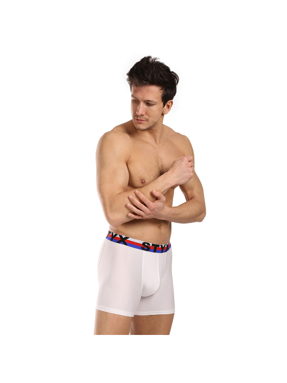 Styx Férfi boxer Styx long sportgumi fehér trikolór