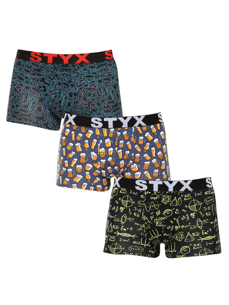 Styx Hármas csomag - férfi boxer Styx art sportgumi többszínű (3G12672/2)