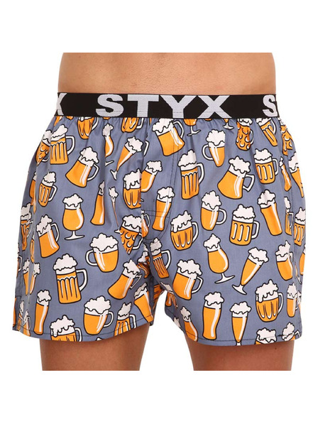 Styx Szürke és sárga rövidnadrág sportos elasztikus Styx art Beer