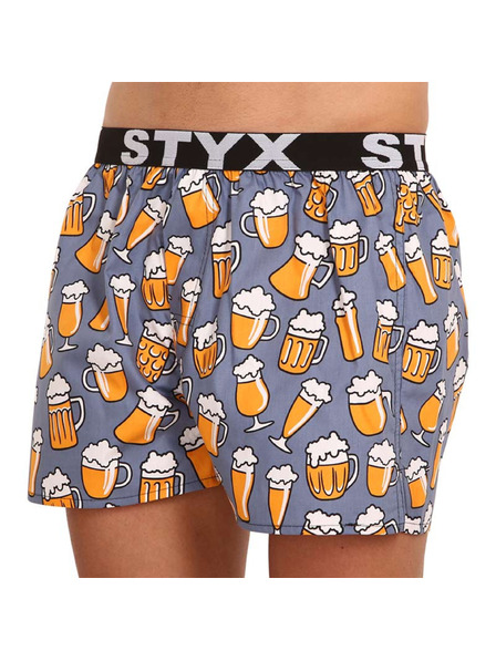 Styx Szürke és sárga rövidnadrág sportos elasztikus Styx art Beer