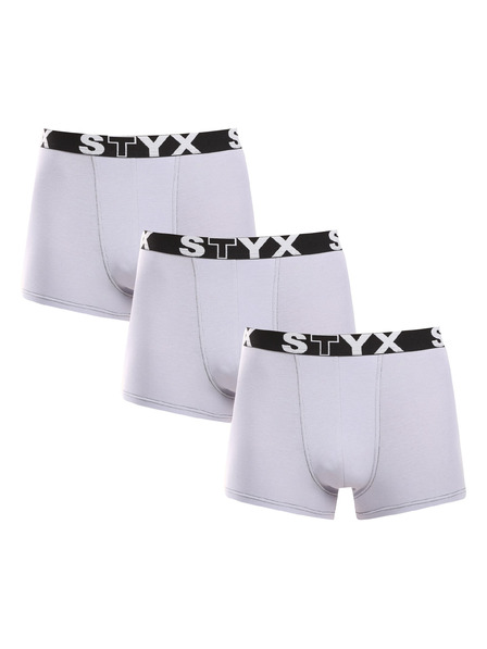 Styx Három darabos készlet - férfi boxeralsó Styx sports elasztikus szürke