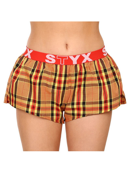 Styx Piros és narancssárga Styx női kockás alvónadrágok