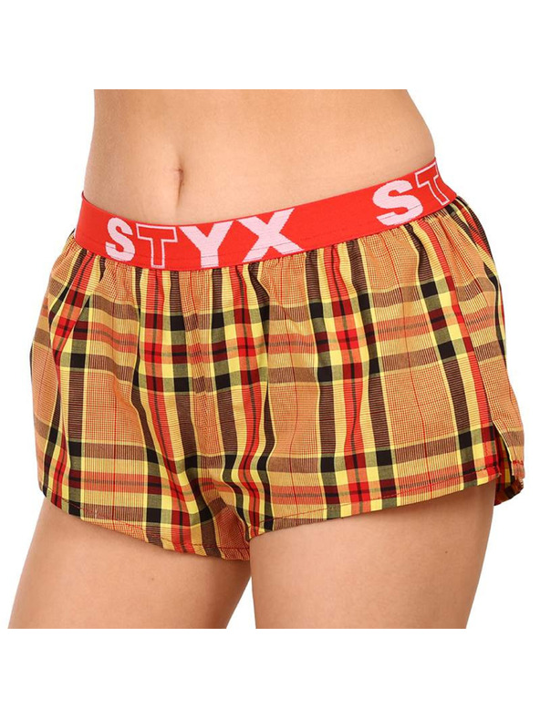 Styx Piros és narancssárga Styx női kockás alvónadrágok