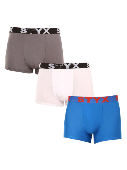 Styx Három darabos férfi boxeralsó szürke, fehér és kék színben Styx Styx