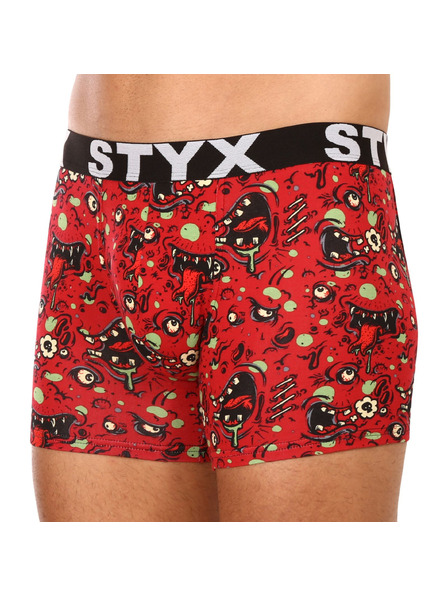 Styx Piros férfi mintás boxeralsó Styx Zombie