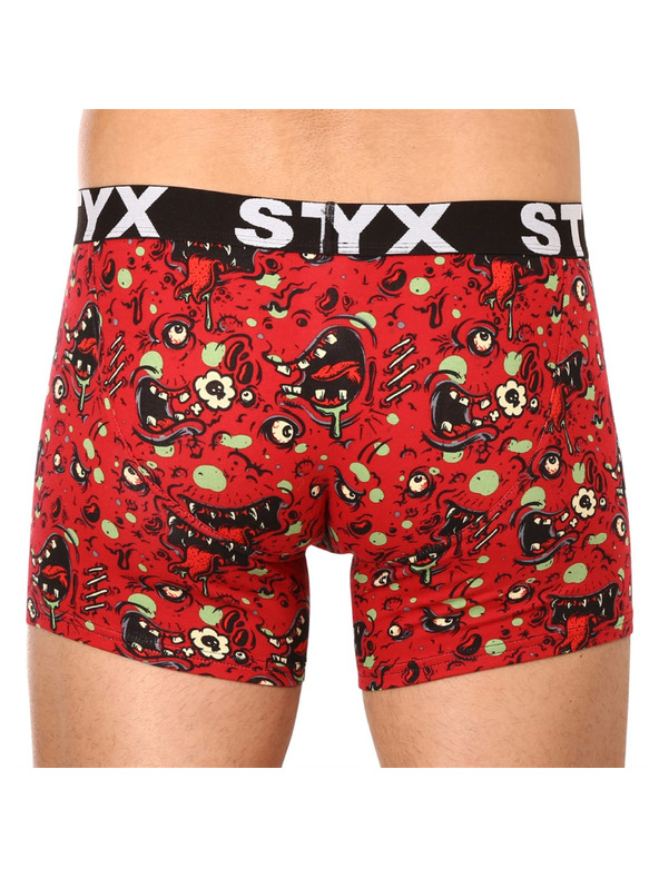 Styx Piros férfi mintás boxeralsó Styx Zombie