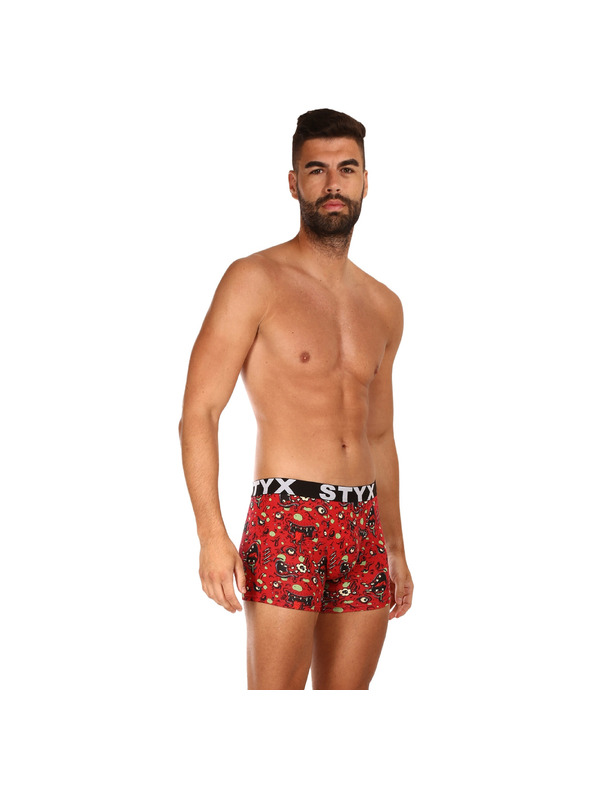 Styx Piros férfi mintás boxeralsó Styx Zombie
