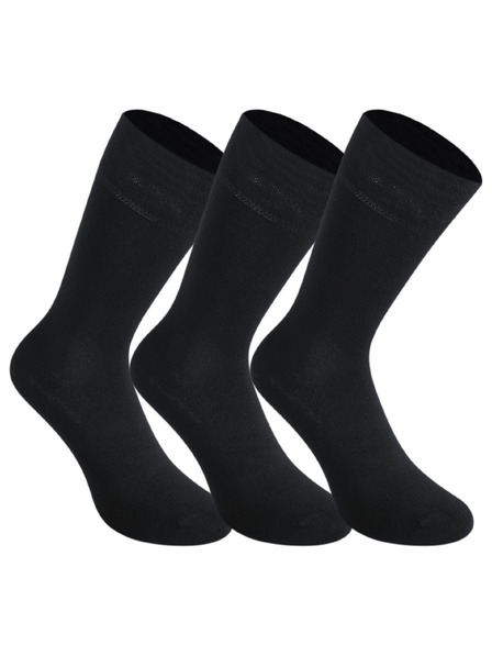 Styx 3PACK Styx magas bambusz zokni fekete