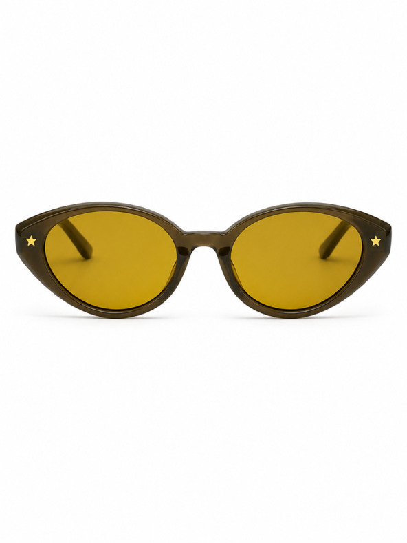 VEYREY VeyRey női cat-eye acetát polarizált napszemüveg Aest barna keret sárga lencse