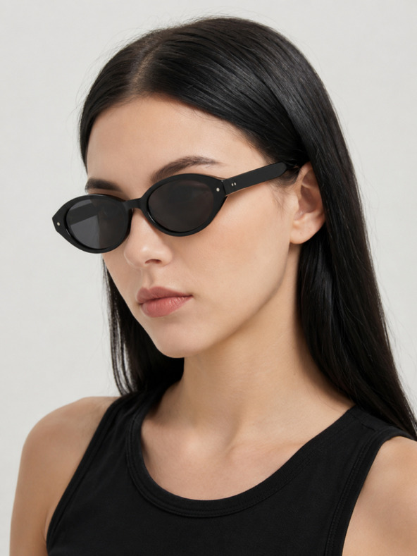 VEYREY VeyRey női cat-eye acetát polarizált napszemüveg Aest fekete keret fekete lencse