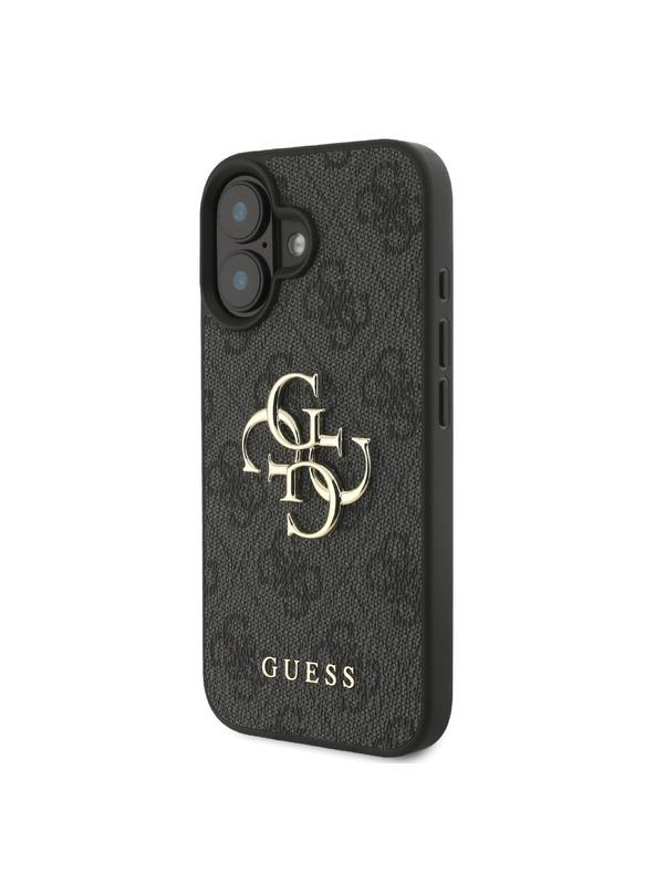 Guess Guess PU 4G fém logós fém hátlap iPhone 16-hoz Szürke