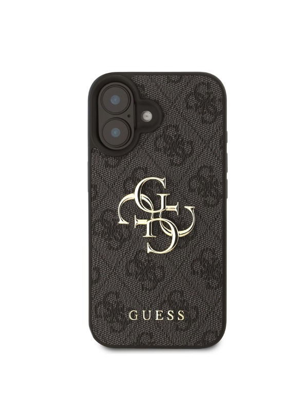 Guess Guess PU 4G fém logós fém hátlap iPhone 16-hoz Szürke