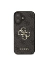 Guess Guess PU 4G fém logós fém hátlap iPhone 16-hoz Szürke