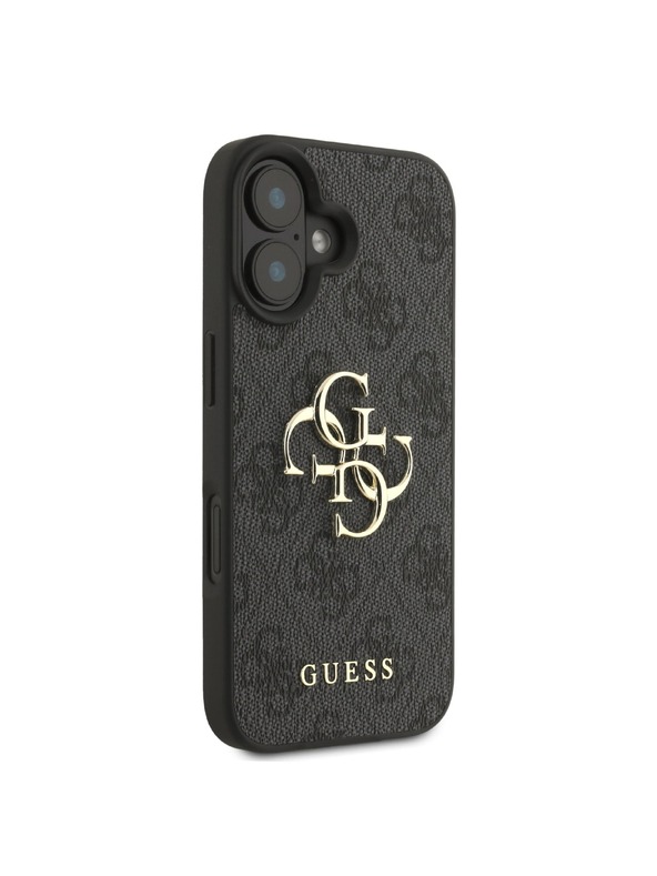 Guess Guess PU 4G fém logós fém hátlap iPhone 16-hoz Szürke