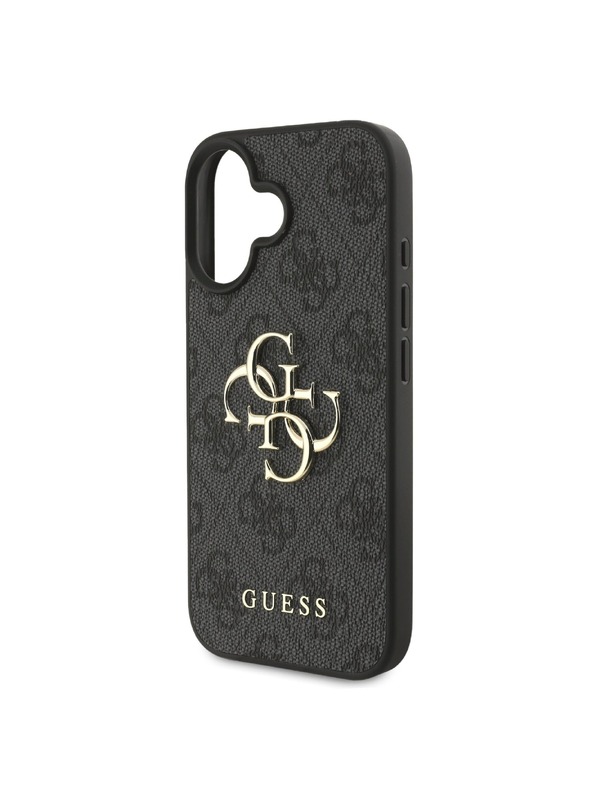 Guess Guess PU 4G fém logós fém hátlap iPhone 16-hoz Szürke