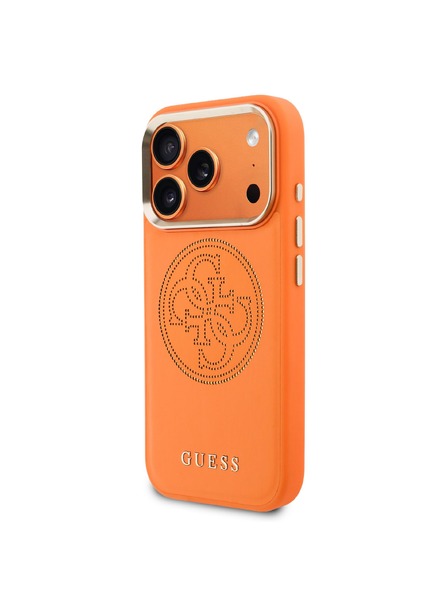 Guess Guess PU Perforated 4G Logo MagSafe Hátlap iPhone 17 Pro-hoz Narancssárga