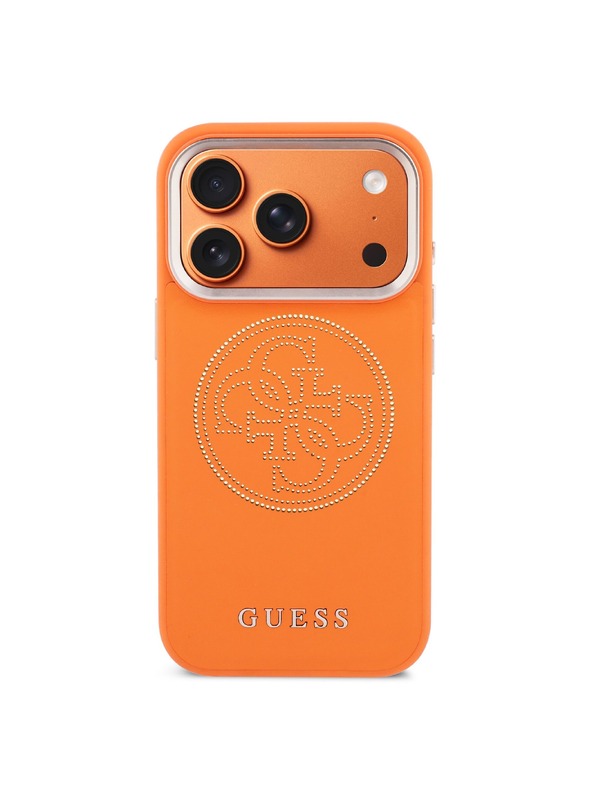Guess Guess PU Perforated 4G Logo MagSafe Hátlap iPhone 17 Pro-hoz Narancssárga