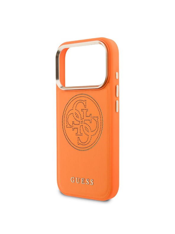 Guess Guess PU Perforated 4G Logo MagSafe Hátlap iPhone 17 Pro-hoz Narancssárga