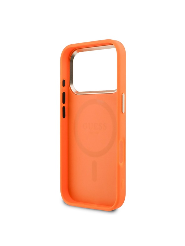 Guess Guess PU Perforated 4G Logo MagSafe Hátlap iPhone 17 Pro-hoz Narancssárga