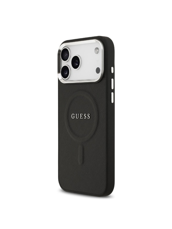 Guess Guess PU Saffiano MagSafe Hátlap iPhone 17 Pro Max-hoz Fekete