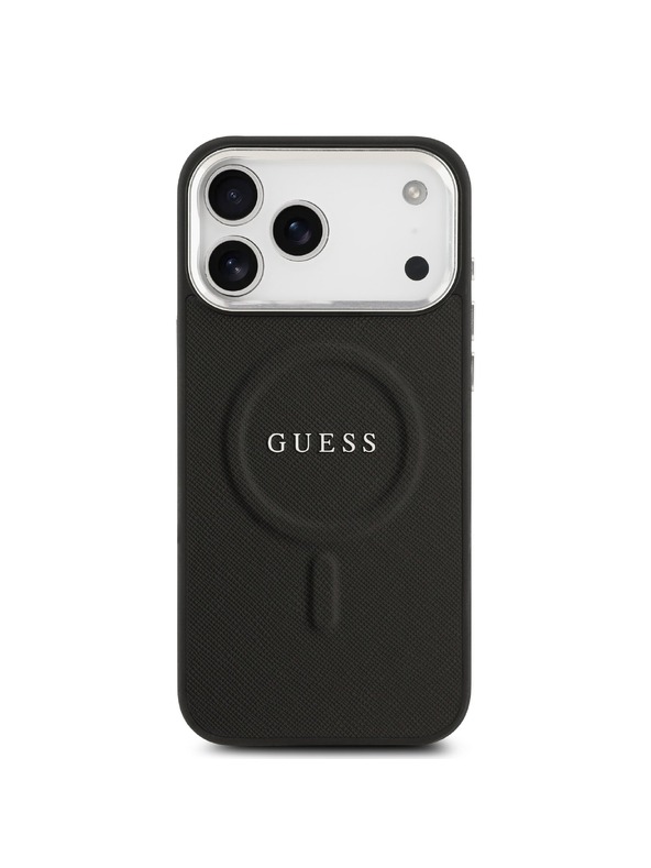 Guess Guess PU Saffiano MagSafe Hátlap iPhone 17 Pro Max-hoz Fekete